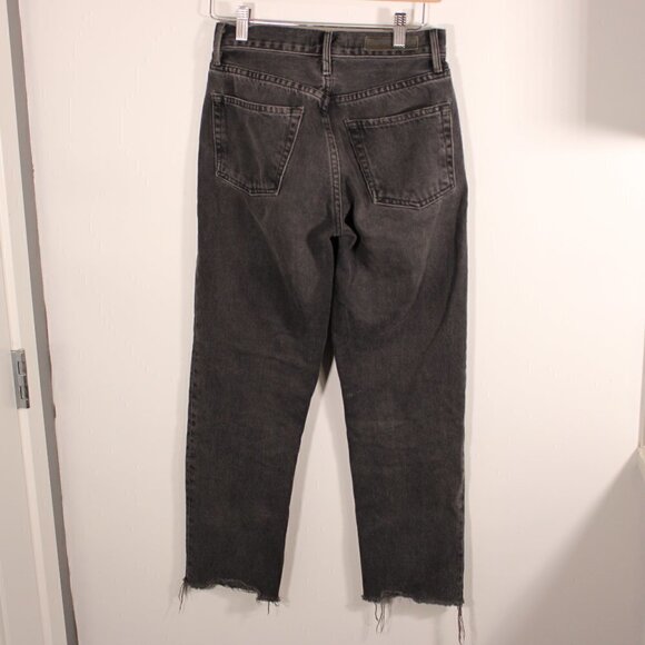 GRLFRND Jeans Helena High Rise Straight Leg Ankle 24 Button Fly Raw Edge Hem - Picture 2 of 4